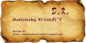 Dudinszky Kristóf névjegykártya