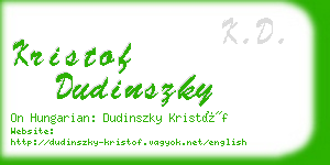 kristof dudinszky business card
